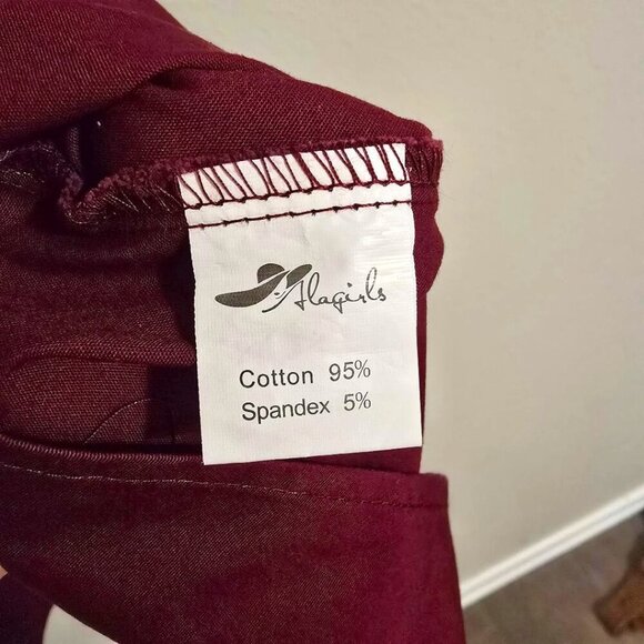 ALAGIRLS M Size Sleeveless Princess Fit & Flare Midi Dress maroon/burgundy - Picture 9 of 9